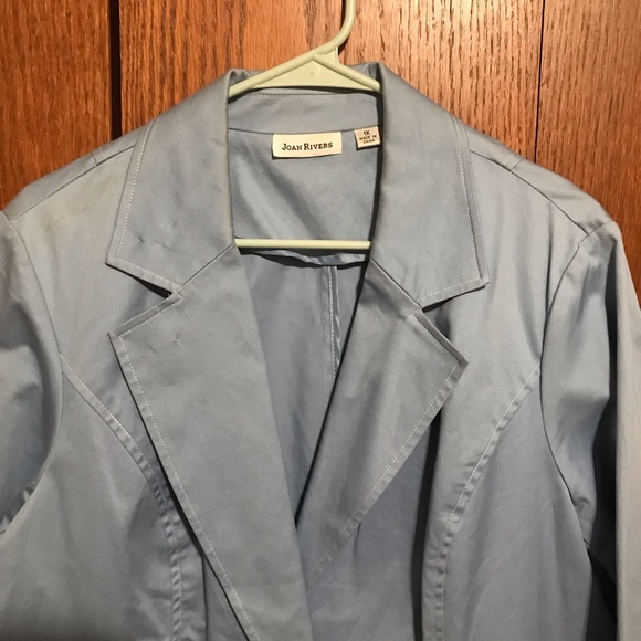 NWOT NEW QVC Joan Rivers Size 1X 18/20 Jacket Coat Coat Pockets Blue Women’s - Picture 2 of 4